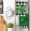 Artoid Mode Buffalo Plaid Dots Shamrocks Lucky St.Patrick’s Day Kitchen Towels Dish Towels, 18×26 Inch Seasonal Spring Decoration Hand Towels Set of 2