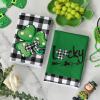 Artoid Mode Buffalo Plaid Dots Shamrocks Lucky St.Patrick’s Day Kitchen Towels Dish Towels, 18×26 Inch Seasonal Spring Decoration Hand Towels Set of 2
