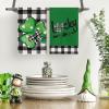 Artoid Mode Buffalo Plaid Dots Shamrocks Lucky St.Patrick’s Day Kitchen Towels Dish Towels, 18×26 Inch Seasonal Spring Decoration Hand Towels Set of 2