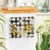 Artoid Mode Buffalo Plaid Gnome Bee Summer Kitchen Towels Dish Towels, 18×26 Inch Seasonal Summer Decoration Hand Towels Set of 2