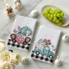 Artoid Mode Buffalo Plaid Gnome Egg Truck Bunny Rabbit Easter Kitchen Towels Dish Towels, 18×26 Inch Seasonal Spring Decoration Hand Towels Set of 2