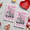 Artoid Mode Buffalo Plaid Gnomes Love Valentine’s Kitchen Towels Dish Towels, 18×26 Inch Anniversary Wedding Decoration Hand Towels Set of 2(Pink)