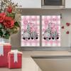 Artoid Mode Buffalo Plaid Gnomes Love Valentine’s Kitchen Towels Dish Towels, 18×26 Inch Anniversary Wedding Decoration Hand Towels Set of 2(Pink)