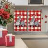 Artoid Mode Buffalo Plaid Gnomes Love Valentine’s Kitchen Towels Dish Towels, 18×26 Inch Anniversary Wedding Decoration Hand Towels Set of 2(Red/Beige)