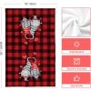 Artoid Mode Buffalo Plaid Gnomes Love Valentine’s Kitchen Towels Dish Towels, 18×26 Inch Anniversary Wedding Decoration Hand Towels Set of 2(Red/Black)
