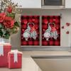 Artoid Mode Buffalo Plaid Gnomes Love Valentine’s Kitchen Towels Dish Towels, 18×26 Inch Anniversary Wedding Decoration Hand Towels Set of 2(Red/Black)
