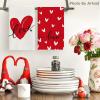 Artoid Mode Buffalo Plaid Gnomes Truck Hello Valentine Kitchen Towels Dish Towels, 18×26 Inch Seasonal Valentine’s Day Decoration Hand Towels Set of 4(Red)