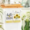 Artoid Mode Buffalo Plaid Hello Sunshine Sunflowers Love Summer Kitchen Towels Dish Towels, 18×26 Inch Farmhouse Decoration Hand Towels Set of 4(Yellow/White)