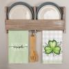 Artoid Mode Buffalo Plaid Kisses Wishes Shamrock St Patrick’s Day Kitchen Towels Dish Towels, 18×26 Inch Seasonal Eucalyptus Leaves Decor Hand Towels Set of 4(Beige)