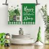Artoid Mode Buffalo Plaid Shamrock Hat St. Patrick’s Day Kitchen Towels Dish Towels, 18×26 Inch Farmhouse Spring Decoration Hand Towels Set of 2