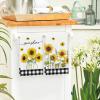Artoid Mode Buffalo Plaid Sunflowers Sunshine Summer Kitchen Towels Dish Towels, 18×26 Inch Farmhouse Summer Decoration Hand Towels Set of 2(Black/White)