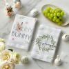 Artoid Mode Bunny Honny Branch Flower Happy Easter Kitchen Towels Dish Towels, 18×26 Inch Seasonal Egg Decoration Hand Towels Set of 4(Beige)