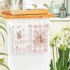 Artoid Mode Bunny Honny Branch Flower Happy Easter Kitchen Towels Dish Towels, 18×26 Inch Seasonal Egg Decoration Hand Towels Set of 4(Pink)