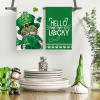 Artoid Mode Cat Shamrock St. Patrick’s Day Kitchen Towels Dish Towels, 18×26 Inch Hello Lucky Seasonal Spring Decoration Hand Towels Set of 2