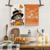 Artoid Mode Cat Turkey Happy Thanksgiving Kitchen Towels Dish Towels, 18×26 Inch Fall Leaves Decoration Hand Towels Set of 2