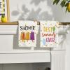 Artoid Mode Dots Popsicles Flowers Hello Sunshine Summer Kitchen Towels Dish Towels, 18×26 Inch Farmhouse Ice Cream Decoration Hand Towels Set of 4