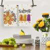 Artoid Mode Dots Popsicles Flowers Summer Kitchen Towels Dish Towels, 18×26 Inch Farmhouse Hello Sunshine Decoration Hand Towels Set of 2