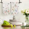 Artoid Mode Floral Leaves Butterfly Spring Kitchen Towels Dish Towels, 18×26 Inch Seasonal Summer Decoration Hand Towels Set of 2