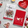 Artoid Mode Flower Vase Heart Love Kitchen Towels Dish Towels, 18×26 Inch Farmhouse Anniversary Decoration Hand Towels Set of 2