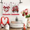Artoid Mode Garland of Love Heart Truck Valentine’s Kitchen Towels Dish Towels, 18×26 Inch Anniversary Wedding Decoration Hand Towels Set of 2