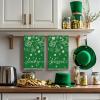 Artoid Mode Green Clover Shamrock Hat St. Patrick’s Day Kitchen Towels Dish Towels, 18×26 Inch Lucky Farmhouse Spring Decoration Hand Towels Set of 2