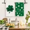 Artoid Mode Green Clover Shamrock Lucky St. Patrick’s Day Dish Towels Kitchen Towels, 18×26 Inch Holiday Decoration Seasonal Hand Towels Set of 2