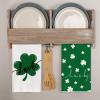 Artoid Mode Green Clover Shamrock Lucky St. Patrick’s Day Dish Towels Kitchen Towels, 18×26 Inch Holiday Decoration Seasonal Hand Towels Set of 2