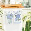 Artoid Mode Hydrangea Vase Butterfly Spring Kitchen Towels Dish Towels, 18×26 Inch Summer Flowers Holiday Decoration Hand Towels Set of 2(Blue)