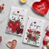 Artoid Mode Leaves Flower Vase Love Heart Valentine’s Kitchen Towels Dish Towels, 18×26 Inch Anniversary Farmhouse Decoration Hand Towels Set of 2