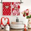 Artoid Mode Love Branch Heart Valentine’s Kitchen Towels Dish Towels, 18×26 Inch Anniversary Farmhouse Decoration Hand Towels Set of 2