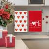 Artoid Mode Pink Heart Love Home Sweet Home Valentine’s Kitchen Towels Dish Towels, 18×26 Inch Anniversary Wedding Decoration Hand Towels Set of 2(Red)