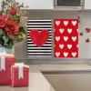 Artoid Mode Pink Heart Stripe I Love You Valentine’s Kitchen Towels Dish Towels, 18×26 Inch Anniversary Wedding Decoration Hand Towels Set of 4(Red)