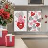 Artoid Mode Pink Heart True Love Forever Valentine’s Kitchen Towels Dish Towels, 18×26 Inch Anniversary Wedding Decoration Hand Towels Set of 2(Red/Grey)