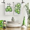 Artoid Mode Plaid Shamrock Eucalyptus St. Patrick’s Day Kitchen Towels Dish Towels, 18×26 Inch Lucky Farmhouse Holiday Decoration Hand Towels Set of 2(Beige)