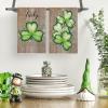 Artoid Mode Plaid Shamrock Eucalyptus St. Patrick’s Day Kitchen Towels Dish Towels, 18×26 Inch Lucky Farmhouse Holiday Decoration Hand Towels Set of 2(Wood)