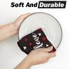 Artoid Mode Red Heart Love Kitchen Towels Dish Towels, 18×26 Inch Anniversary Wedding Farmhouse Decoration Hand Towels Set of 2(Black)