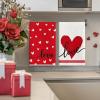 Artoid Mode Red Heart Love Kitchen Towels Dish Towels, 18×26 Inch Anniversary Wedding Farmhouse Decoration Hand Towels Set of 2(Red)