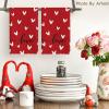 Artoid Mode Red Love Heart Kitchen Towels Dish Towels, 18×26 Inch Wedding Farmhouse Decoration Hand Towels Set of 2