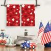 Artoid Mode Red Stars America Patriotic 4th of July Kitchen Towels Dish Towels, 18×26 Inch Farmhouse Memorial Day Decoration Hand Towels Set of 2(Red)