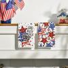 Artoid Mode Stars Bow America Patriotic 4th of July Kitchen Towels Dish Towels, 18×26 Inch God Bless Memorial Day Decoration Hand Towels Set of 2