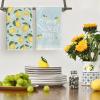 Artoid Mode Sweet Lemon Flower Summer Kitchen Towels Dish Towels, 18×26 Inch Home Farmhouse Summer Seasonal Decoration Hand Towels Set of 4