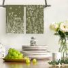 Artoid Mode Wildflower Floral Kitchen Towels Dish Towels, 18×26 Inch Leaves Holiday Decoration Hand Towels Set of 2(Green)