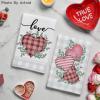 Artoid Mode Wood Heart Love Valentine’s Kitchen Towels Dish Towels, 18×26 Inch Farmhouse Wedding Anniversary Decoration Hand Towels Set of 2(Pink)