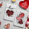 Artoid Mode Wood Heart Love Valentine’s Kitchen Towels Dish Towels, 18×26 Inch Farmhouse Wedding Anniversary Decoration Hand Towels Set of 2(Red)