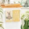 Artoid Mode Yellow Buffalo Plaid Bunny Rabbit Happy Easter Kitchen Towels Dish Towels, 18×26 Inch Spring Summer Holiday Decoration Hand Towels Set of 2(Yellow)