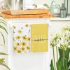 Artoid Mode Yellow Flowers Bee Hello Sunshine Spring Kitchen Towels Dish Towels, 18×26 Inch Summer Holiday Decoration Hand Towels Set of 2(Yellow)