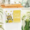 Artoid Mode Yellow Flowers Cat Hello Sunshine Kitchen Towels Dish Towels, 18×26 Inch Spring Summer Holiday Decoration Hand Towels Set of 2
