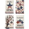 Artoid Mode America Stars Tree Patriotic 4th of July Kitchen Towels Dish Towels, 18×26 Inch Farmhouse Memorial Day Decoration Hand Towels Set of 4