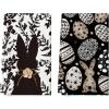 Artoid Mode Black Bunny Eggs Flower Easter Kitchen Towels Dish Towels, 18×26 Inch Spring Farmhouse Leaves Decoration Hand Towels Set of 2(Black)