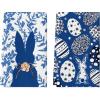 Artoid Mode Black Bunny Eggs Flower Easter Kitchen Towels Dish Towels, 18×26 Inch Spring Farmhouse Leaves Decoration Hand Towels Set of 2(Blue)